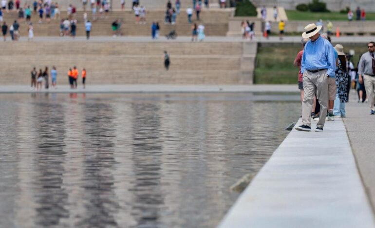 Trump says six people have been arrested for damaging the Reflecting Pool