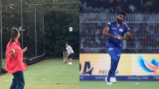 Kareena Kapoor says she ‘can give competition to Jasprit Bumrah’ in bowling as she plays cricket with son Taimur. Watch