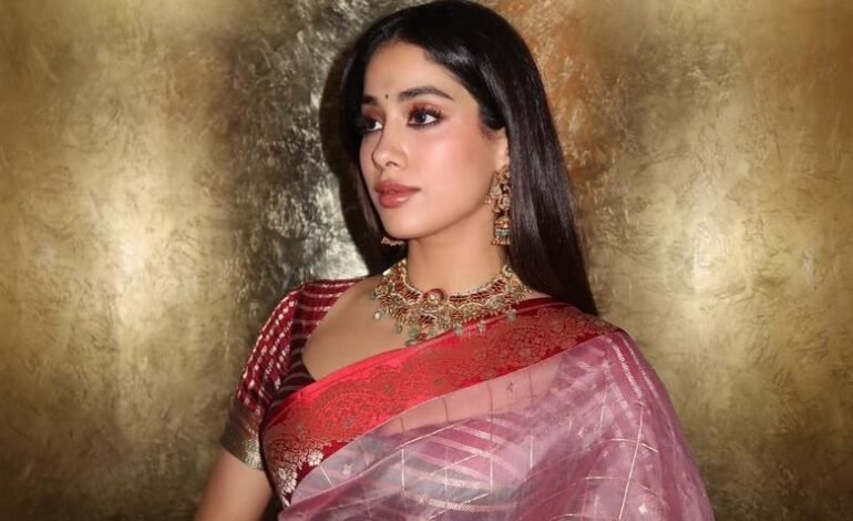 Janhvi Kapoor’s pink Banarasi silk organza sari was woven with a special technique