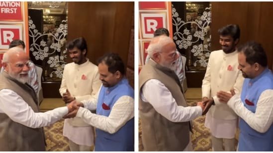 PM Narendra Modi meets Panchayat stars, shares reel with theme song of the series. Watch