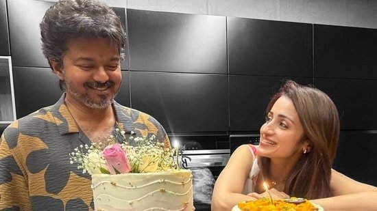 Trisha shares intimate birthday moment with CM Vijay; fans decode ‘00.00’ caption, claim tiramisu was flown in